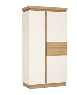 Šatníkové skrine KONDELA Leonardo LYOS01 dvojdverová šatníková skriňa dub riviera / biela