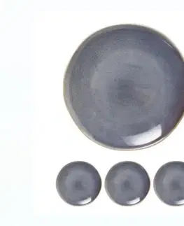 Taniere Kinekus Tanier plytký 28 cm sada 4 ks keramika modrý