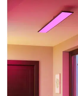 Svietidlá Eglo 901511-LED RGBW stropný prisadený panel MORADILLO-Z LED/28W/230V 120x15cm čierny 901511