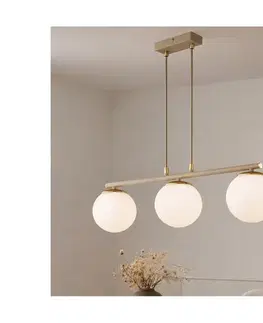 Svietidlá BRILAGI - Závesný luster na lanku MILO ECRU 3xE27/60W/230V béžová/zlatá 75-008B