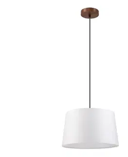 Svietidlá  Luster na lanku AIDA 1xE27/60W/230V pr. 35 cm dub/orech/biela LM-1.98/DĄB ORZECH/350