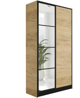 Šatníkové skrine Skriňa Eden 2d 107 Dub Craft Zlatý 1