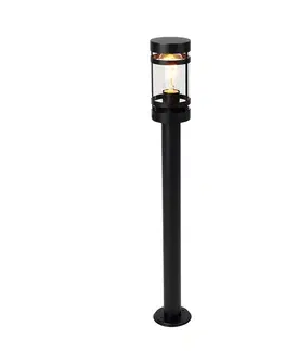 Zahradne stlpove lampy Inteligentná vonkajšia lampa čierna 80 cm IP44 vrátane Wifi ST64 - Gleam