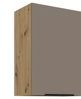 Kuchynské horné skrinky KONDELA Frisbo 50 G-72 1F horná kuchynská skrinka sandgrau / dub artisan