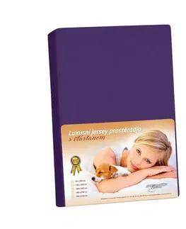 Plachty Bellatex Jersey prestieradlo s elastanom slivková, 140 x 200 cm, 140 x 200 cm