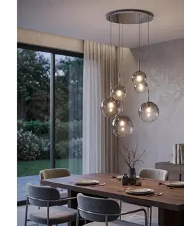 Svietidlá Ideal Lux - LED Luster na lanku EQUINOXE 6xG4/2W/230V pr. 65 cm chróm/dymová 345413