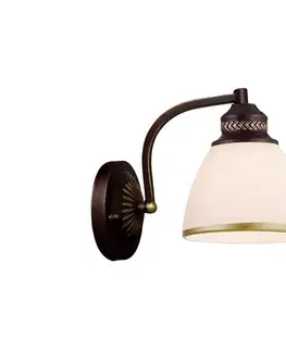 Svietidlá Viokef Lighting Nástenné svietidlo CLAIR 1xE27/40W/230V hnedé/zlaté 4141500