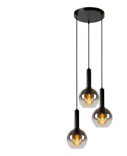 Svietidlá Lucide 45402/13/30 - Luster na lanku MARIUS 3xE27/40W/230V čierna 45402/13/30