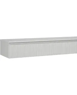 Kúpeľňový nábytok MEXEN/S - Rivel kúpeľňová skrinka pod umývadlo 160 cm s doskou, 1 šuplík, reliéf, šedá mat 91A20-16023-1-BFC62