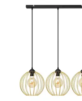 Svietidlá  Luster na lanku MERCURE 3xE27/15W/230V zlatá/čierna W-L 1388/3 BK-B GO MAT