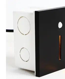 Svietidlá Emithor  - LED Schodiskové svietidlo so senzorom LINE LED/1W/230V čierna 