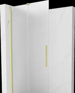 Sprchové dvere MEXEN/S - Velar Sprchová zástena posuvná Walk-in 100 x 200, dekor 8 mm, zlato kefovaná 871-100-000-33-55