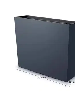 Kvetináče a truhlíky NABBI DUC600T plastový kvetináč 60 cm antracit