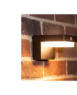 Svietidlá Zuma Line WT33811-LED Solárne nástenné svietidlo GRID LED/4,5W/2000mAh IP44 čierna WT33811
