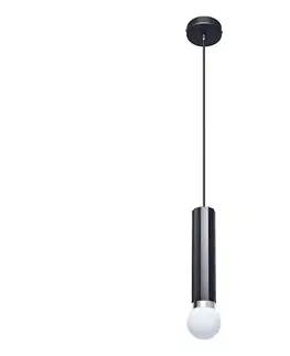 Svietidlá  PND-33849-1-BK - Závesné svietidlo na lanku MACERA 1xE27/40W/230V čierne PND-33849-1-BK