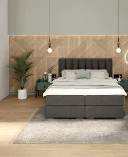 Postele FDM Manželská posteľ LINCOLN Boxspring | grafit 180 x 200 cm