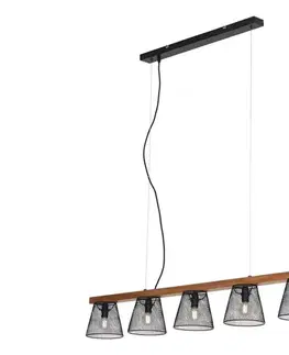 Svietidlá Briloner 4077-055 - Závesný luster na lanku WOOD & STYLE 5xE14/25W/230V 4077-055