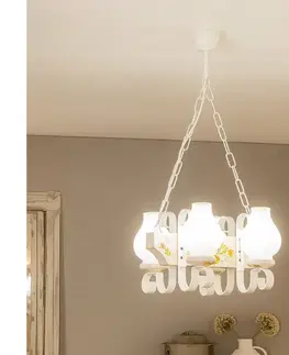 Svietidlá BRILAGI - Luster na reťazi QUEEN 4xE14/40W/230V buk/krémová EX-01071