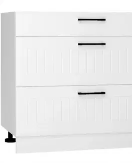Kuchynské skrinky stojace Skrinka do kuchyne Irma D90pc S/3 Biely hrášok Mat