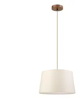 Svietidlá  Luster na lanku AIDA, 1×E27/15W/230V, priemer 35 cm, dub/krémová LM-1.98/DĄB RUSTIK/KREM 350
