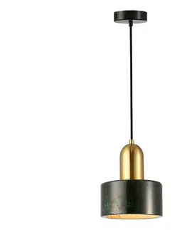 Svietidlá Viokef Lighting Luster na lanku MARBLE 1xE27/60W/230V zlatý/zelený/mramorový dekor 4266101