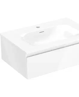 Kúpeľňový nábytok MEXEN/S - Orio kúpeľňová skrinka 70 cm s umývadlom Vela, 1 šuplík, biela lesk 91A10-07023-1-BF00-W23M00