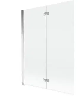 Sprchové dvere MEXEN - MIST vaňová zástena 130x150 cm 6mm 2-s, chróm, číra, ľavá 8A9-130-002-01-00-L