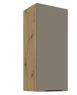Kuchynské horné skrinky KONDELA Frisbo 40 G-90 1F horná kuchynská skrinka sandgrau / dub artisan