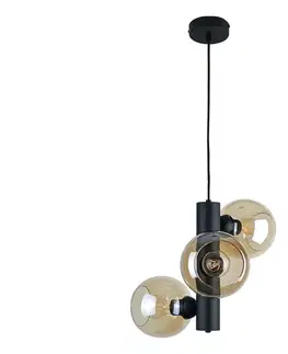 Svietidlá Keter Lighting Luster na lanku TUBE 3xE27/60W/230V čierna/dymová béžová 1935