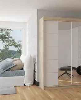 Šatníkové skrine ArtAdrk Šatníková skriňa TRAVES | 180 cm Skriňa: Biela