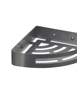 Svietidlá Gedy - Rohová polica do sprchy SMART 21x4,5 cm metalická sivá 247981