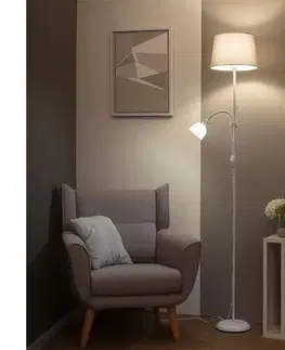 Lampy BRILAGI - Stojacia lampa CERIA 1xE27/100W/230V + 1xE14/25W biela/šedá 1xBG2824+1xEG781036