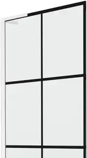 Sprchové dvere MEXEN/S - Next L vaňová zástena FIX 70 x 150, čierna vzor, biela 895-070-000-03-77-20