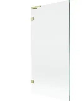 Sprchové dvere MEXEN/S - Lunar L vaňová zástena FIX 90 x 150, transparent, zlatá kartáčovaná 897L-090-000-55-00