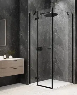 Sprchové dvere POLYSAN - GLOBE BLACK štvorcová sprchová zástena 900x900, číre sklo, ľavá GB1090-3315LB