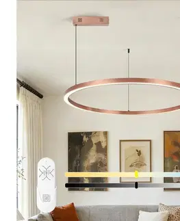 Svietidlá  NEO 07327L - LED stmievateľný luster na lanku FINO 55W/230V 80 cm ružovo-zlatý Tuya+diaľkové ovládanie 07327L