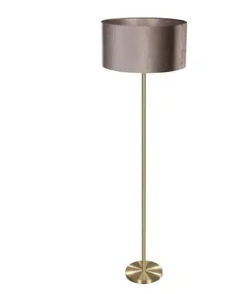Stojace lampy Stojacia lampa mosadz s plyšovým tienidlom taupe 50 cm - Simplo