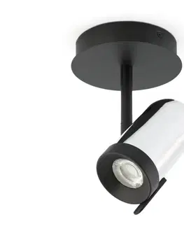 Svietidlá FARO Barcelona Faro 43531 - Bodové svietidlo ORLEANS 1xGU10/8W/230V strieborná/čierna 43531