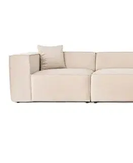 Sedacie súpravy Rohová sedacia súprava / Rohová pohovka Lora (L1-O1-1R-POUFFE ) - Cream