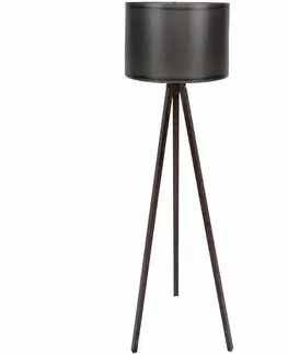 Lampičky Stojacia lampa Tripod Black Walnut 104