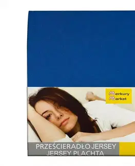 Bytový textil Prestieradlo jersey s gumičkou 160x200 námornícka modrá 29