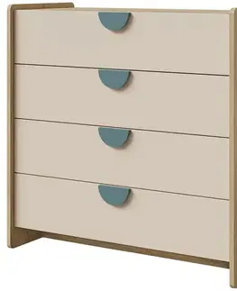 Komody so zásuvkami Komoda Lexi 10 Cremona/Macadamia/Morská