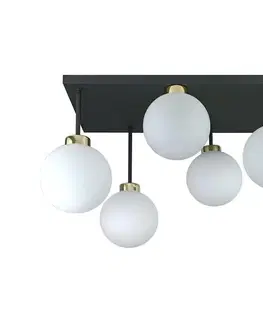 Svietidlá Keter Lighting Prisadený luster DEA 6xE14/60W/230V čierna/zlatá/biela 2907
