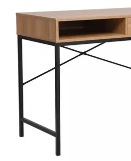 Kancelárske, písacie a PC stoly Signal Písací stolík B-027 | dub artisan/čierna