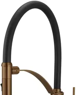 Kúpeľňové batérie DEANTE - Corda kartáčovaný bronz Kuchynská batéria, s elastickým výtokom - 2 typy prúdu BRC_C72M