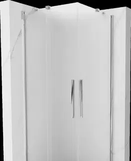 Sprchovacie kúty MEXEN/S - Velar Duo sprchovací kút, posuvné dvere 90 x 90, dekor, chróm 871-090-090-32-01