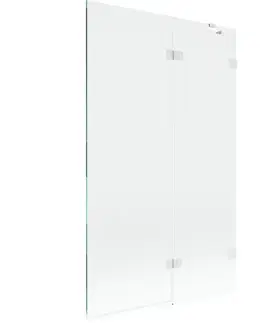 Sprchové dvere MEXEN/S - Lunar vaňová zástena 2-krídlová pravá 110 x 150, transparent, biela 897-110-100-20-00-P