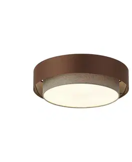Stropné osvetlenie Moderné stropné svietidlo tmavý bronz s farbou taupe 50cm 3-svetlá - Drum Duo