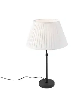 Stolné lampy Stolná lampa čierna so skladaným tienidlom krémovým 35 cm nastaviteľná - Parte