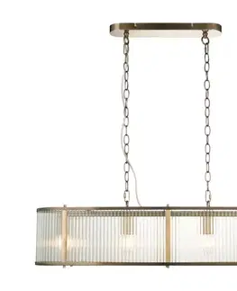Svietidlá Endon 110945 - Luster na reťazi RIDGETON 4xE14/6W/230V mosadz/číra 110945